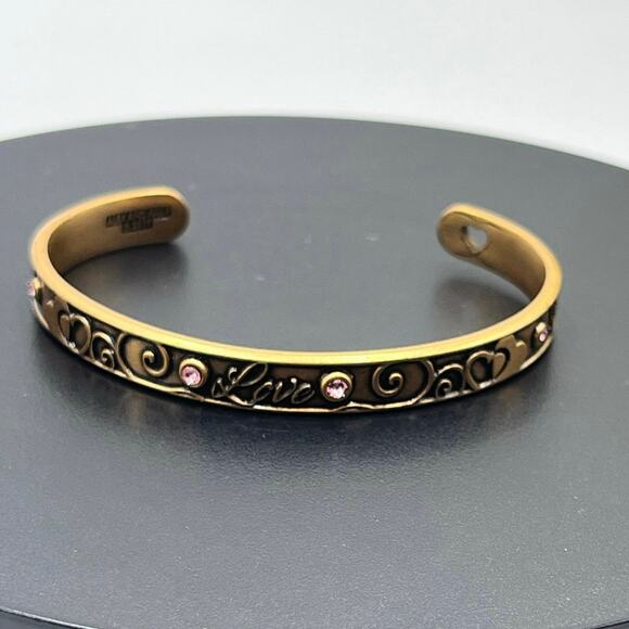 Alex and Ani Because I Love You Love Love Rafaelian Rose Gold Cuff Bracelet - Picture 1 of 10